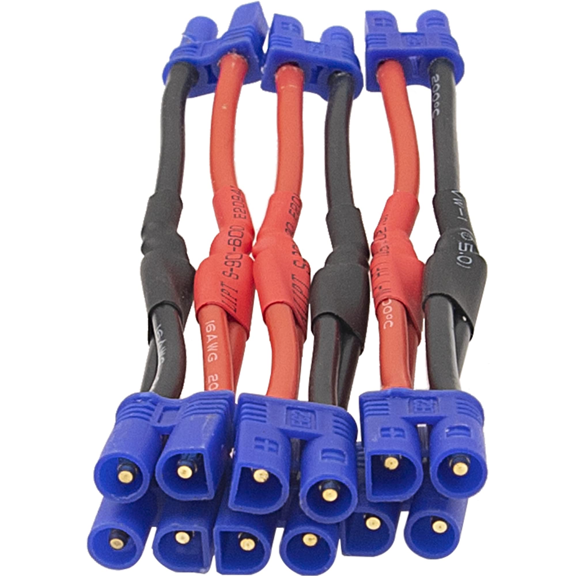 XT60 Parallel Connector Cable - 1 Female To 2 Male With JST, 14AWG Silicone Wire For RC Batteries