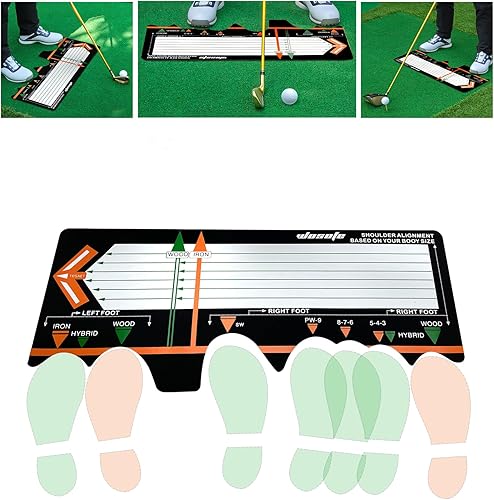 Golf Training Mat for Beginners  Posture Assistance and Entry-Level Stance Corrector Trainer with Golf Training Aid and Practice Mats(Black) disponible en Yaxa Venezuela