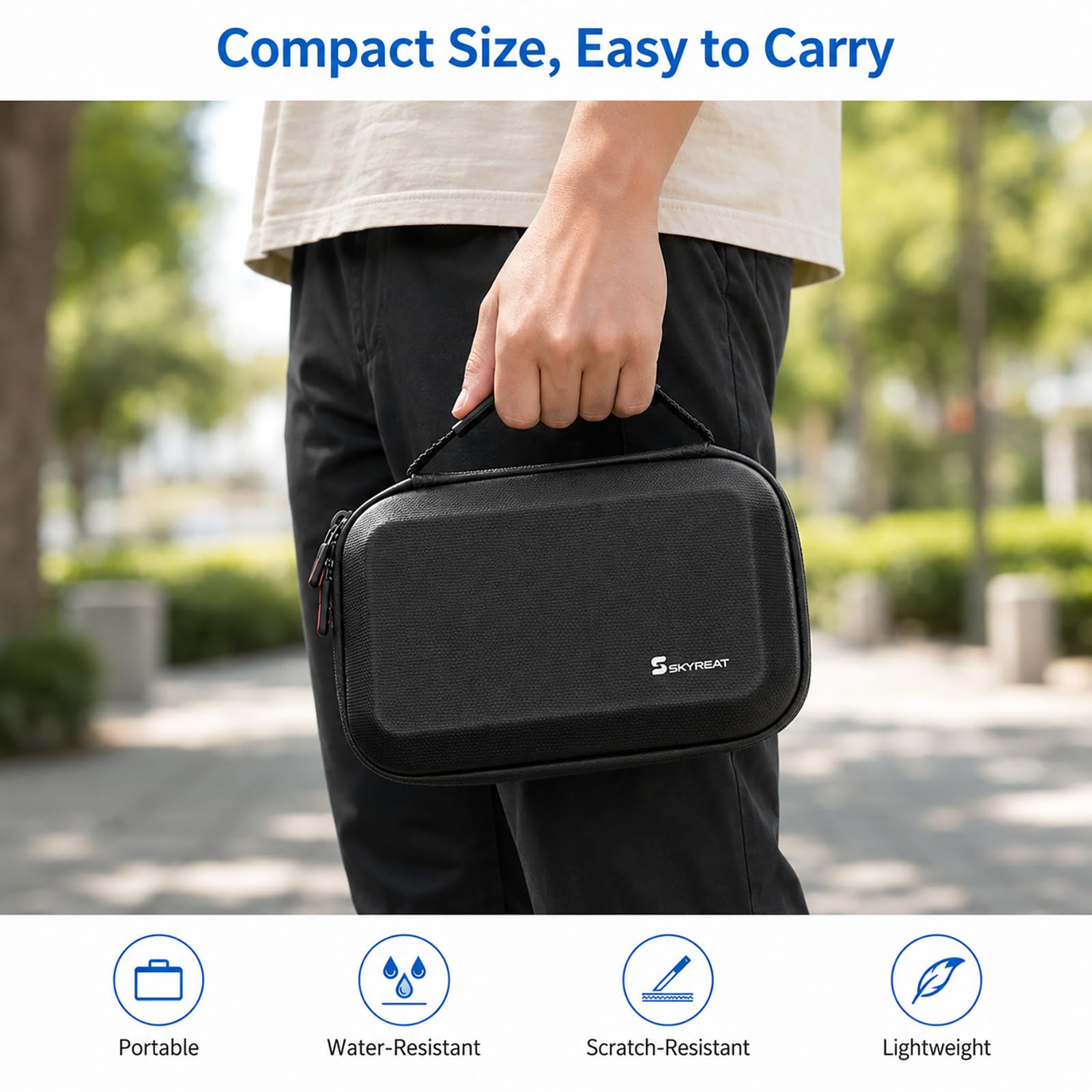 SKYREAT Osmo Pocket 4 Tasche, PU-Schutzhülle für DJI Pocket 4 Creator Combo Zubehör, Tragbare Handtasche für Reisen, Vlogging und Außenaufnahmen, zur Organisation