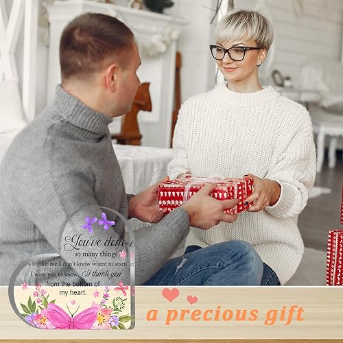 Miniatura 6 de Regalos de agradecimiento, regalos de agradecimiento, regalos de despedida de jubilación, acrílico en forma de corazón con mensaje inspirador,