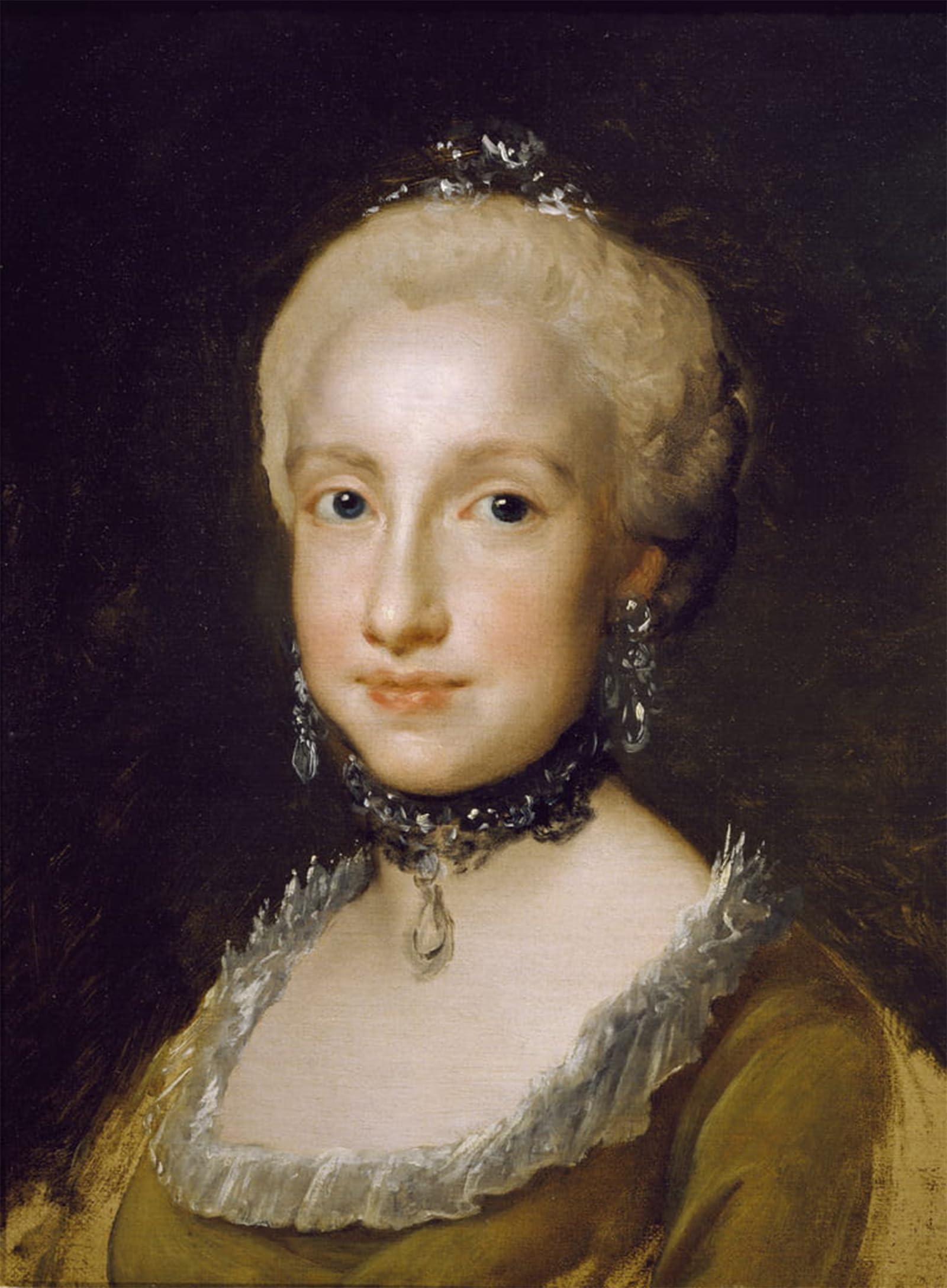 POSTERIIk Vintage Classic Picture Landscape Artwork Portrait of the Infanta Maria Luisa of Bourbon by Anton Raphael Mengs Portrait Canvas Painting for Office Home Decor 60x90cm