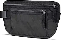 Pochete Viagem Antifurto Doleira Porta Documentos Dinheiro Cartões e Celular Uso por Baixo da Roupa 2 Bolsos com Zíper Cinta Ajustável Resistente à Água