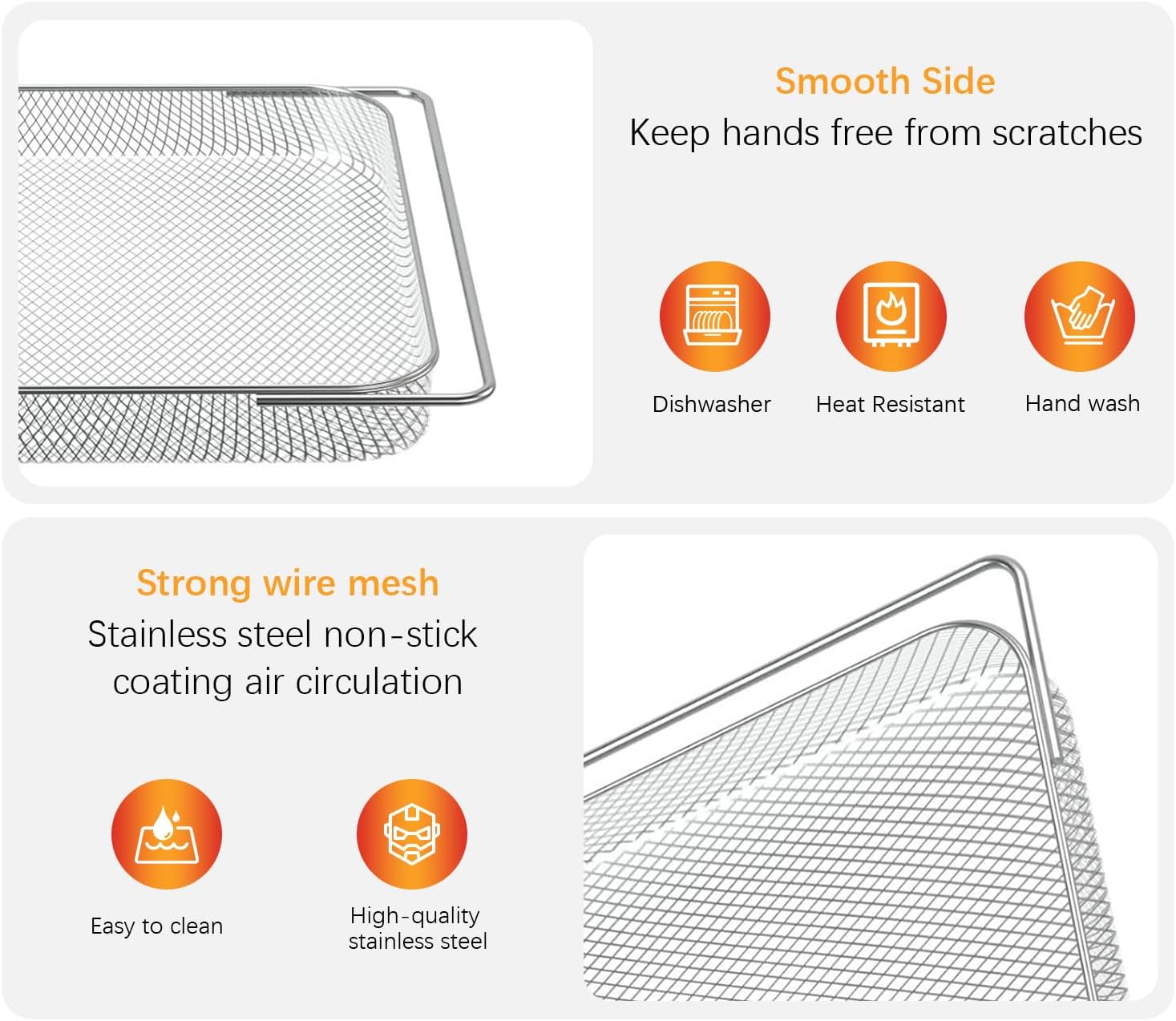 Air Fryer Oven Basket Replacement Baking Trays for Ninja Foodi SP201 SP301 SP351 Series Dual Heat Air Fryer Oven, Mesh Basket，Air Fryer Accessories for Ninja Foodi Air Fry Oven - Image 3