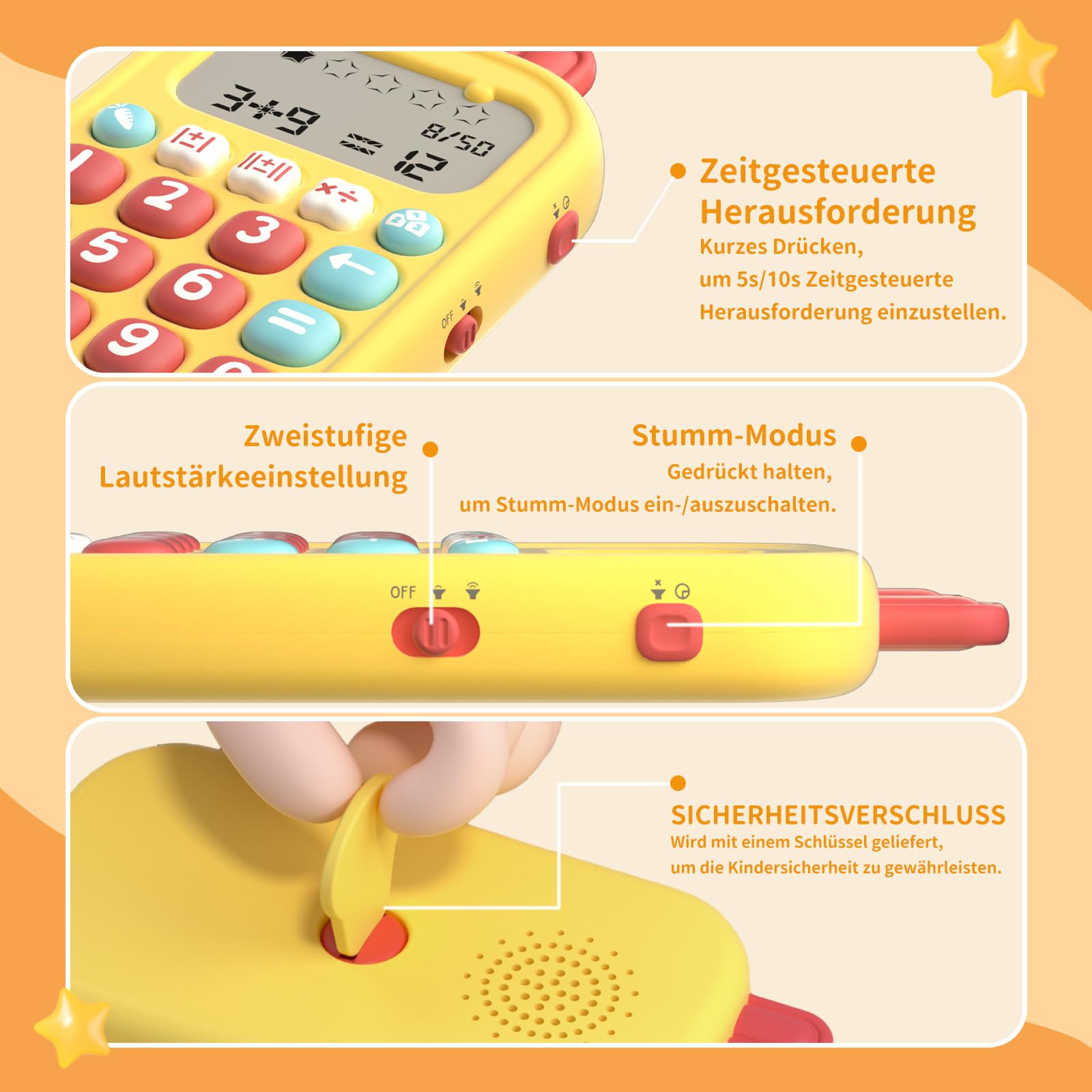 alilo Mathespiel für Kinder 5-12 Jahre, Elektronischer Kopfrechnen Trainer für Addition, Subtraktion, Multiplikation & Division, Interaktives Mathetrainer mit 19 Spielen, 5 Modi & 50.000 Aufgaben