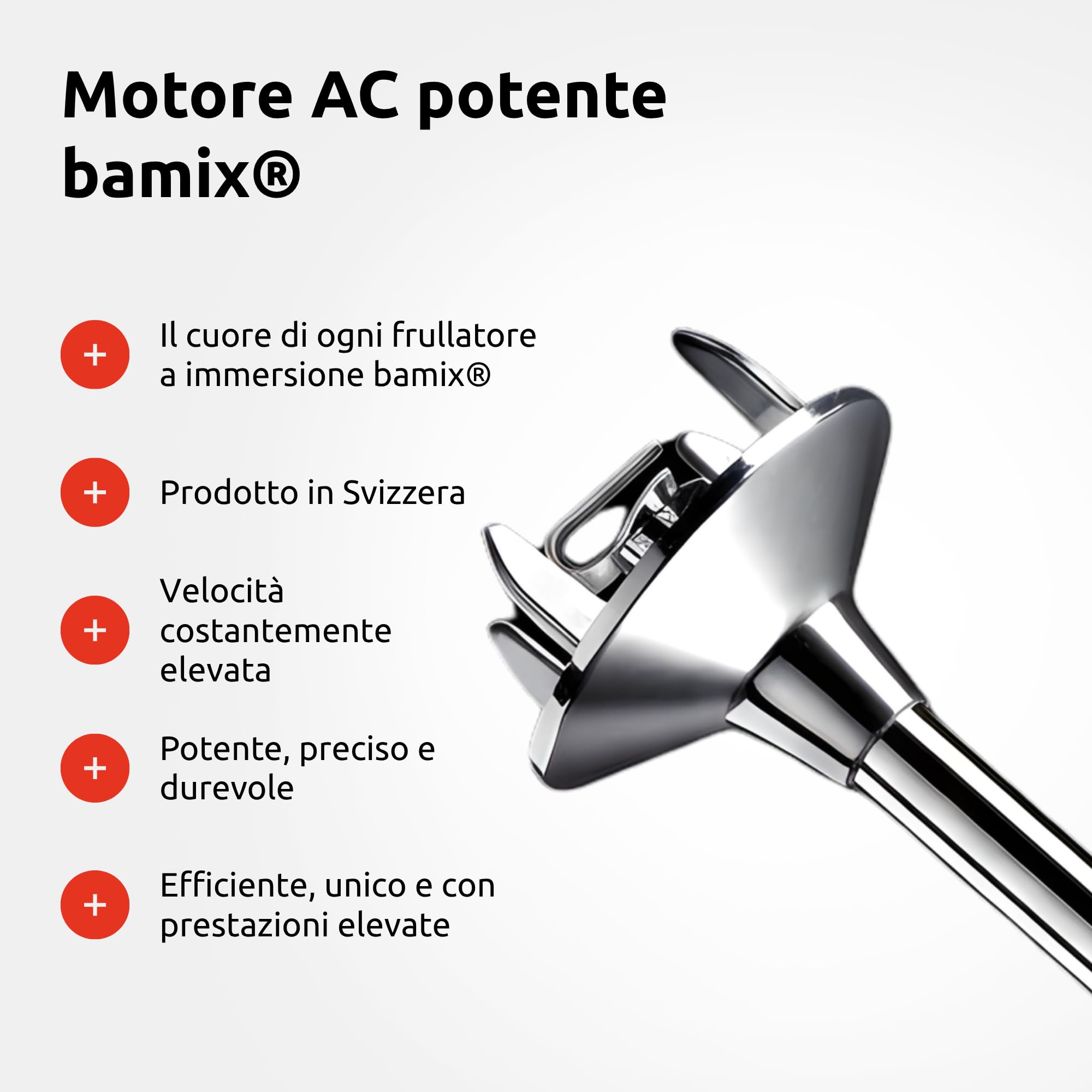 bamix Frullatore a immersione acciaio M160 ONE incl. lama multiuso in acciaio inox, 160 watt, 2 velocità, Made in Switzerland, Nero