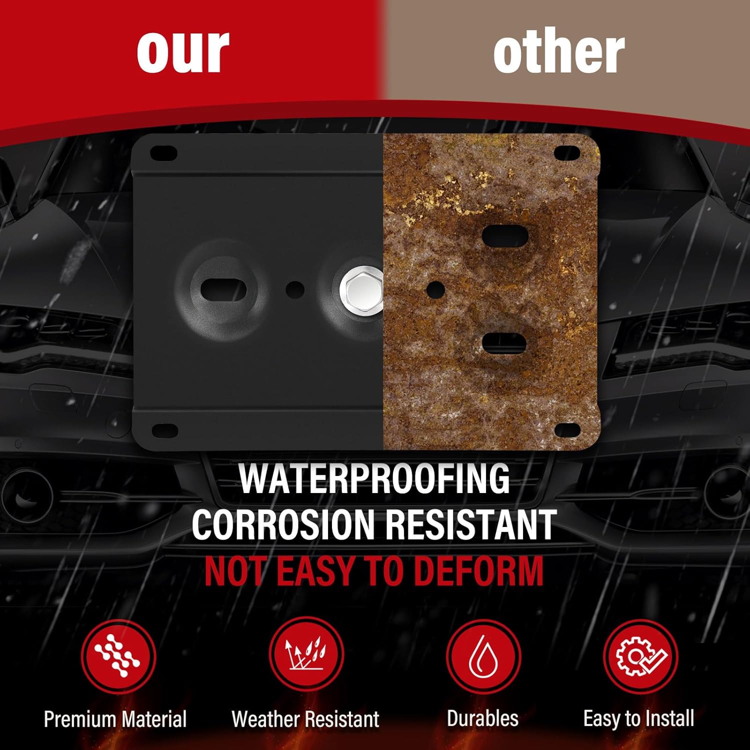 No Drill Front License Frame Compatible with GMC Yukon 2015-2023 5th Gen Anti-Theft License Plate Grille Mount Holder Car Tag Covers Rust-Proof, Rattle-Proof Car Accessories - Image 4