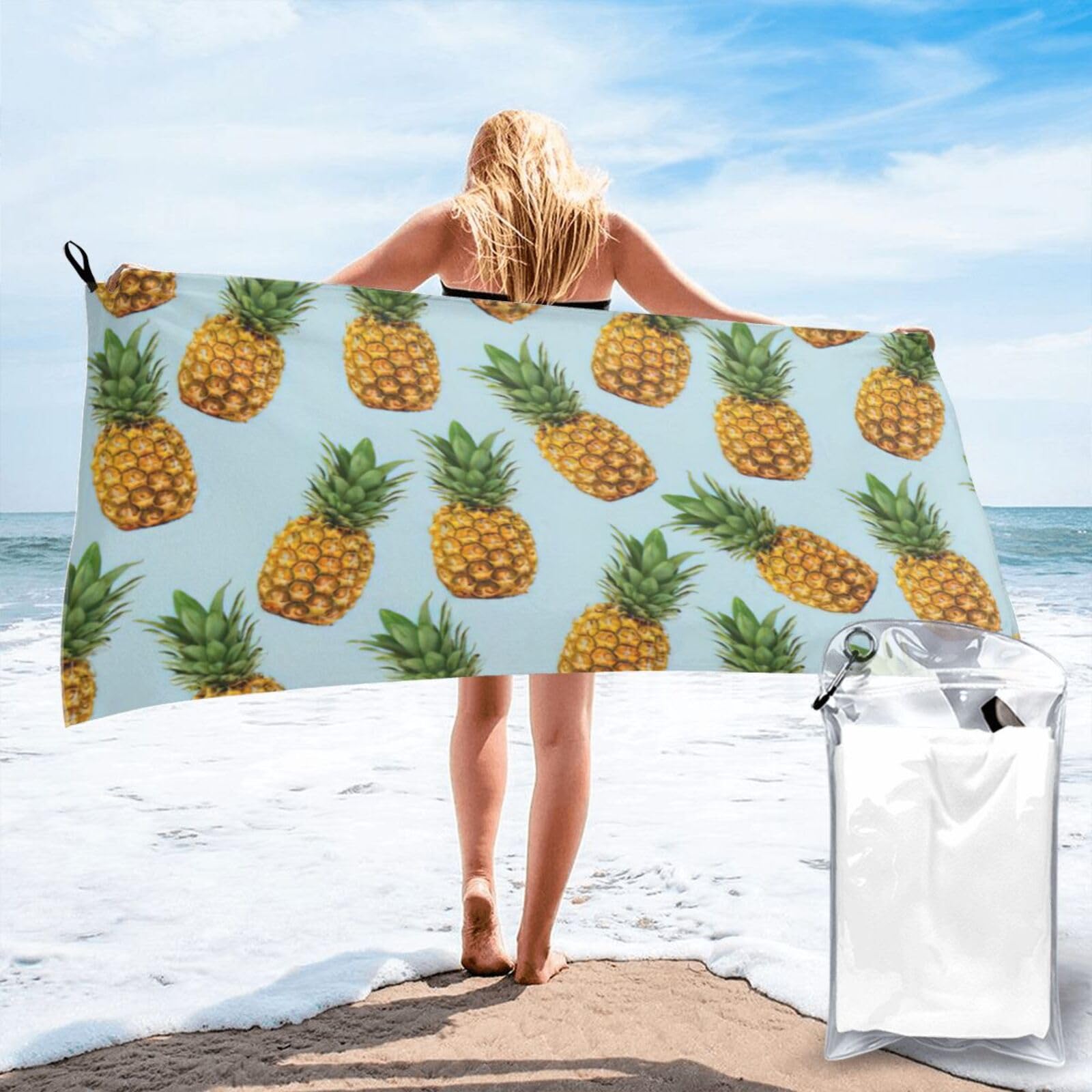 AYYQWE Pineapple. Print Lightweight Towel For Men Women Travel Beach Camping Hiking Yoga Swimming Sports