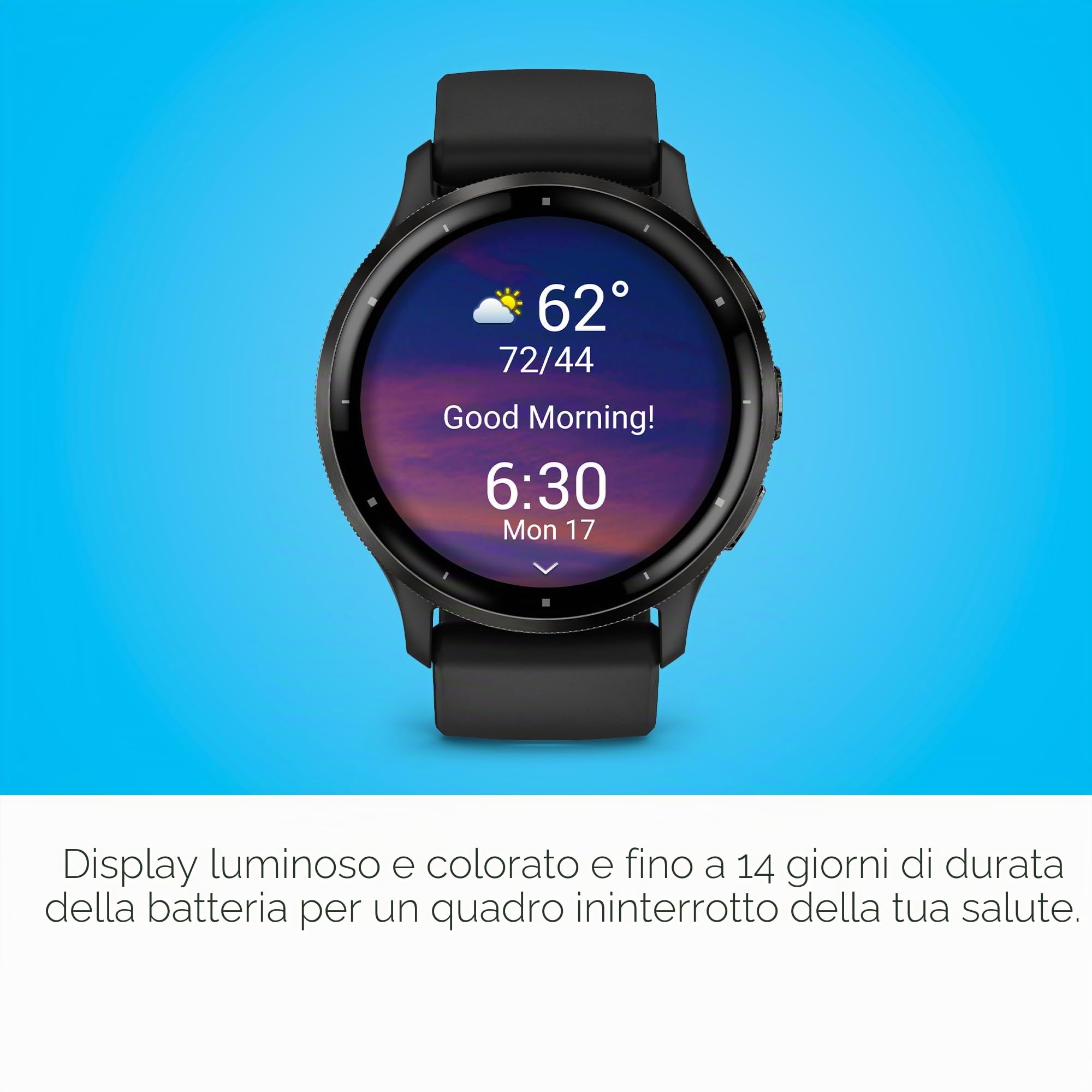 Garmin Venu 3, Smartwatch AMOLED 1,4", Cassa 45mm, Microfono e Speaker, Musica, GarminPay, +30 App sport, GPS, Cardio, SpO2, Autonomia 14 giorni, Black & Slate