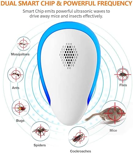 Miniatura 2 de Repelente ultrasónico de plagas paquete de 6 repelente electrónico de plagas para interiores repelente de insectos para control de plagas mosquitos