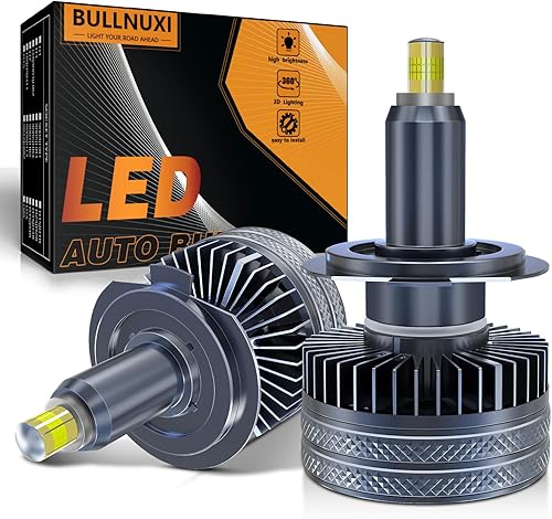 BULLNUXI Bombillas LED H7 para faros delanteros, 360 grados, superbrillantes, 6000 K, blanco, 25000 lm, 80 W, repuesto de haz alto y bajo, paquete