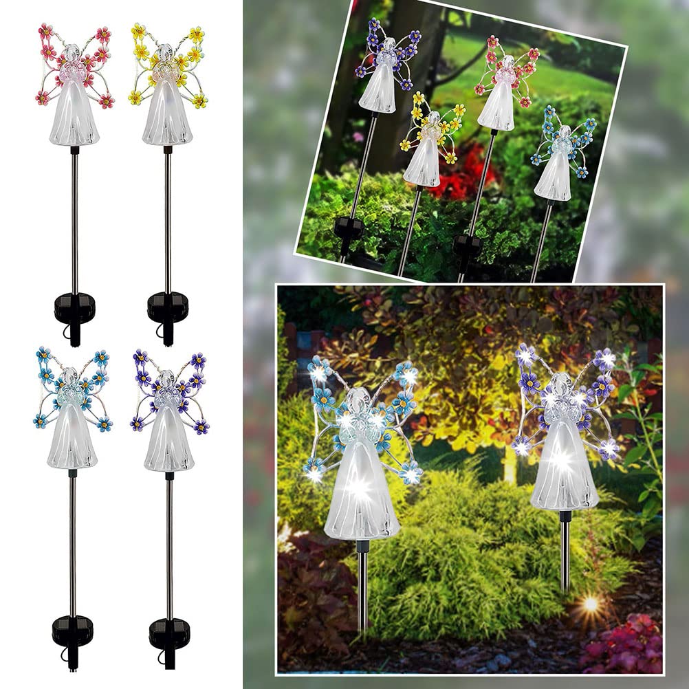 Paquete De 2 Luces Solares De Ángel Led Para Jardín