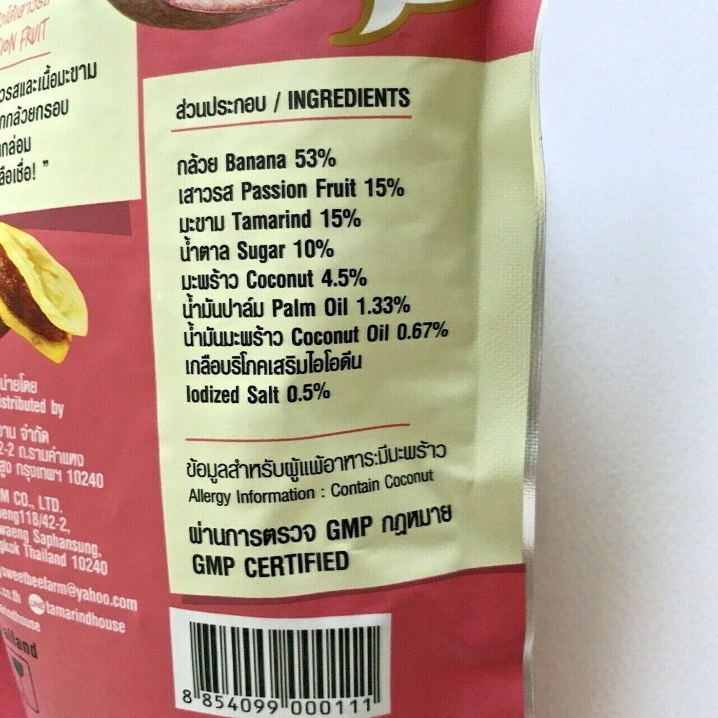 3 x 90g Thai Snack Crispy banana with passion fruit jam delicious and healthy