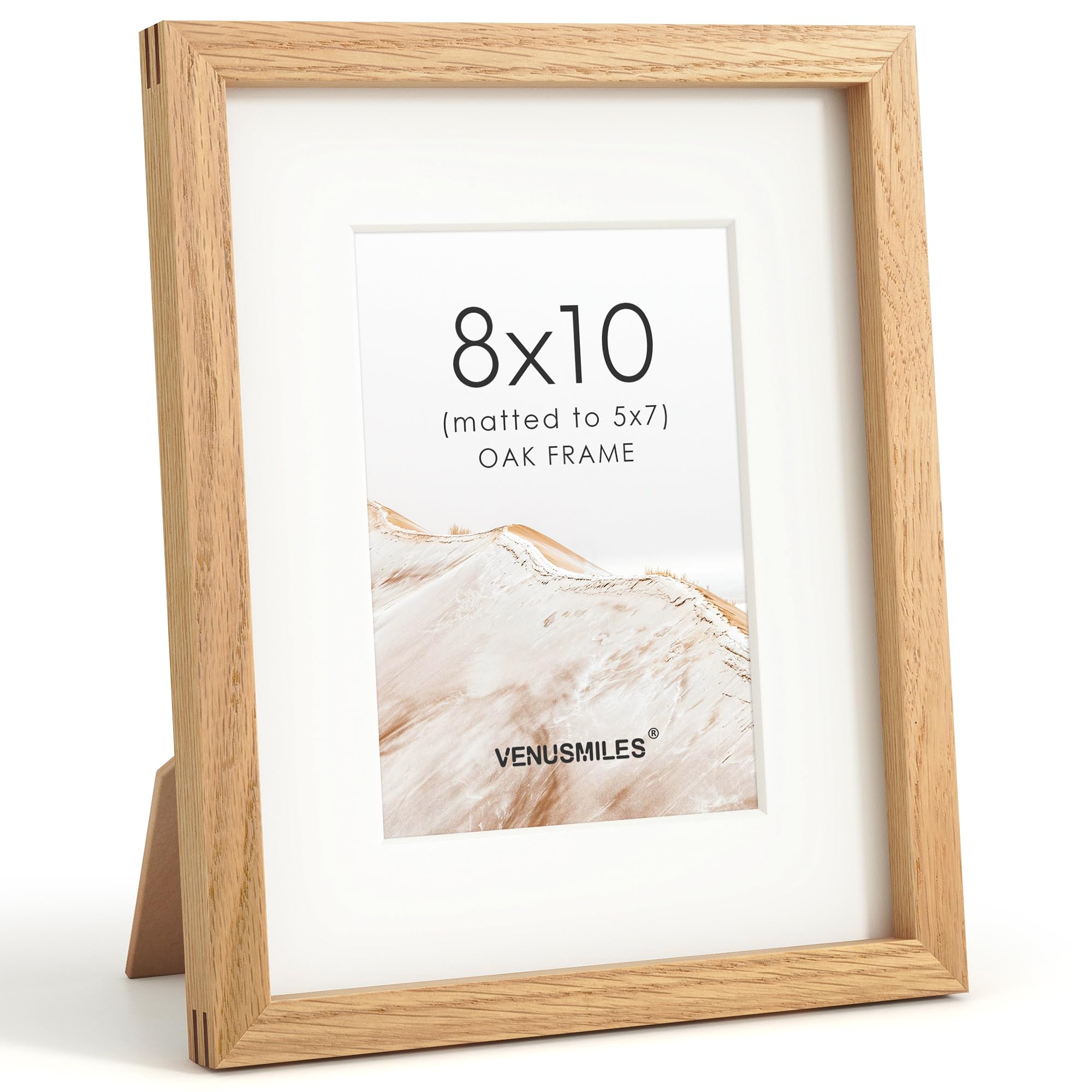8x10 Picture Frame, USA-Sourced Natural Oak Wood Photo Collage Frame