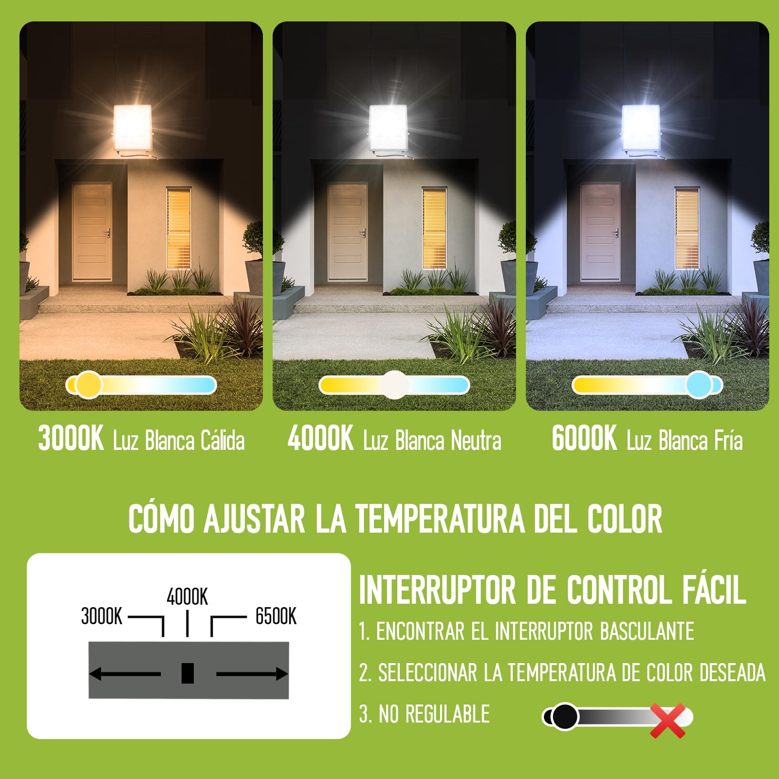 1x Focos LED Exterior 200W 20000 Lúmen Floodlight 3000K/4000K/6500K IP65 Impermeable Foco Proyector Led Exterior Iluminación para Casa Garaje Patio Terraza Jardín Cancha Fachada