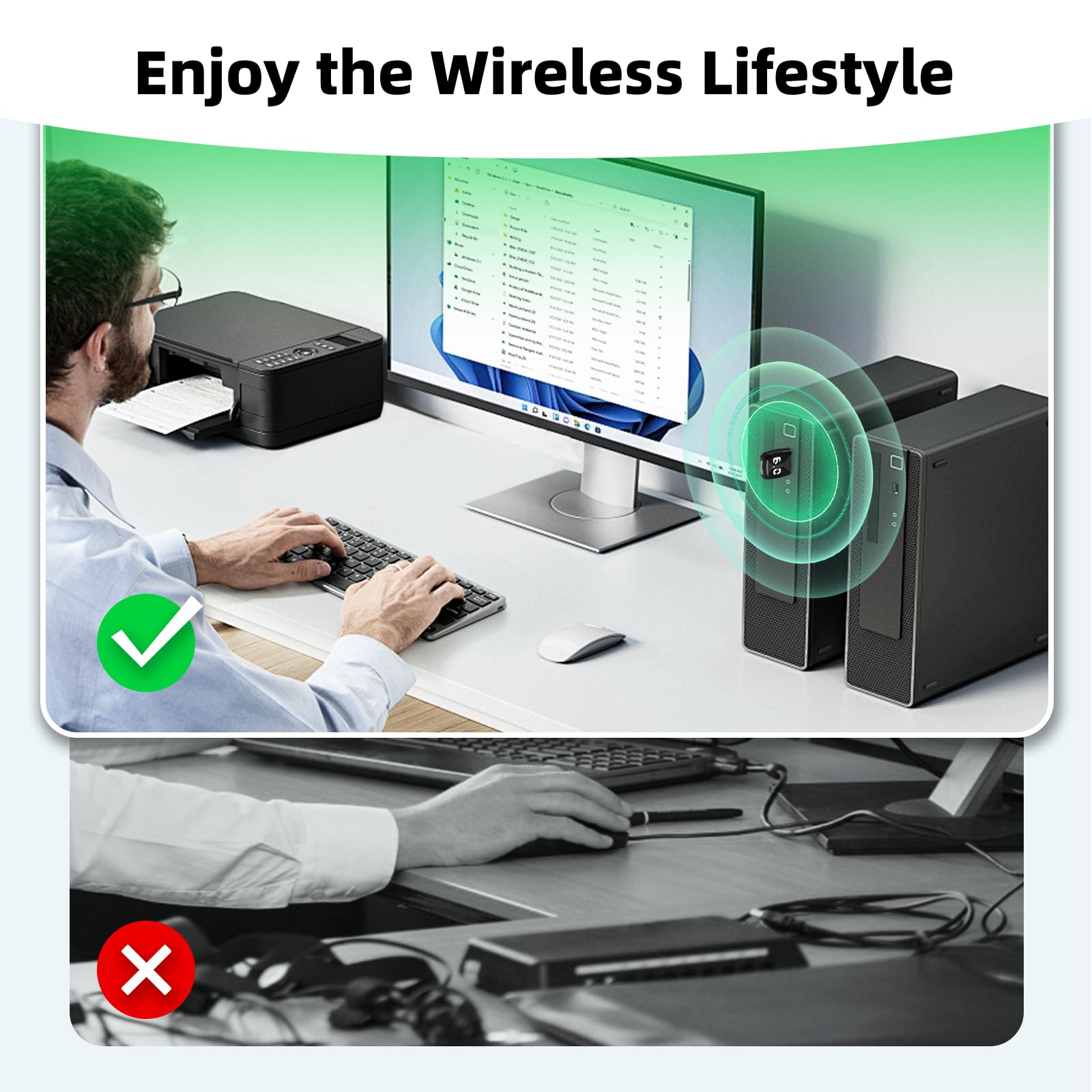 Adaptateur Bluetooth USB 6.0 pour PC, Dongle Bluetooth Windows 11/10/8.1