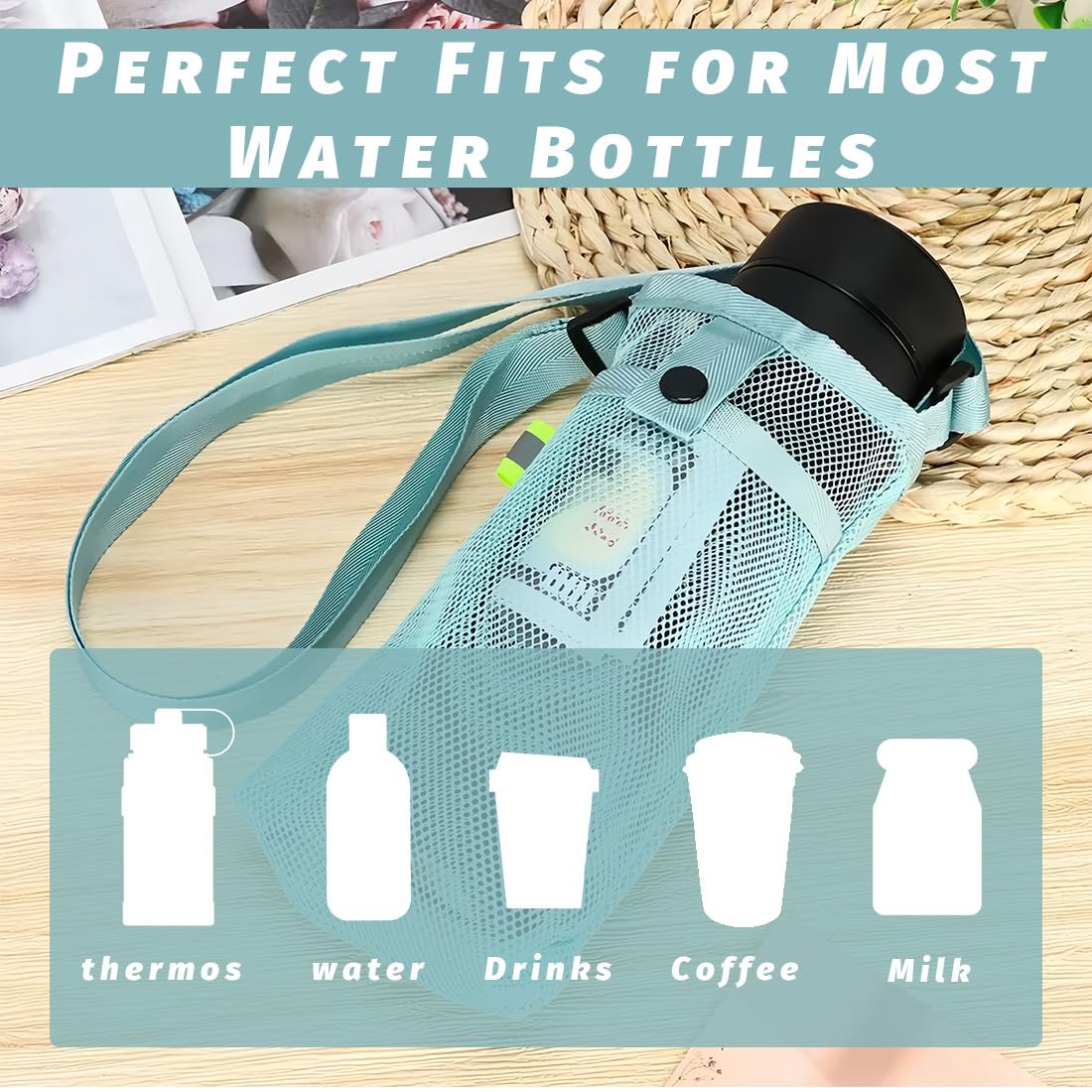 Portabottiglie Con Tracolla Isolato Porta Bottiglia D'Acqua Borsa
