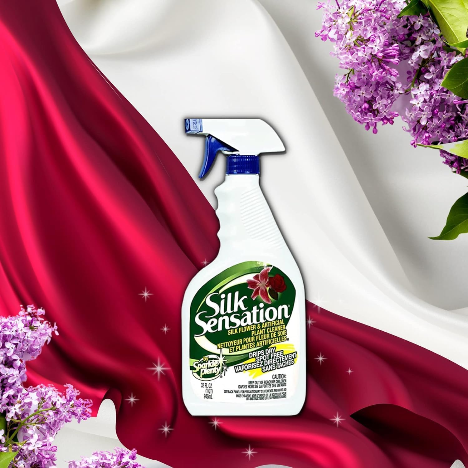 Sparkle Plenty Silk Sensation - Dusting Silk Plant Cleaner Spray No Wipe for Fake Flower & Greenery - Artificial Plant Cleaner Spray No Wipe - Cleaning Leaf Shine for Indoor Plants (160 oz, 2 Pack)
