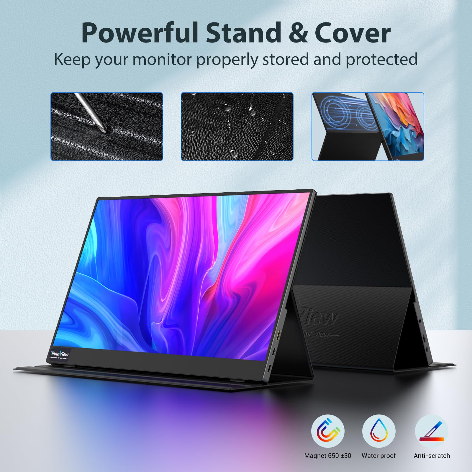 InnoView Portable Monitor, 15.6 Inch FHD 1080P USB C HDMI Second