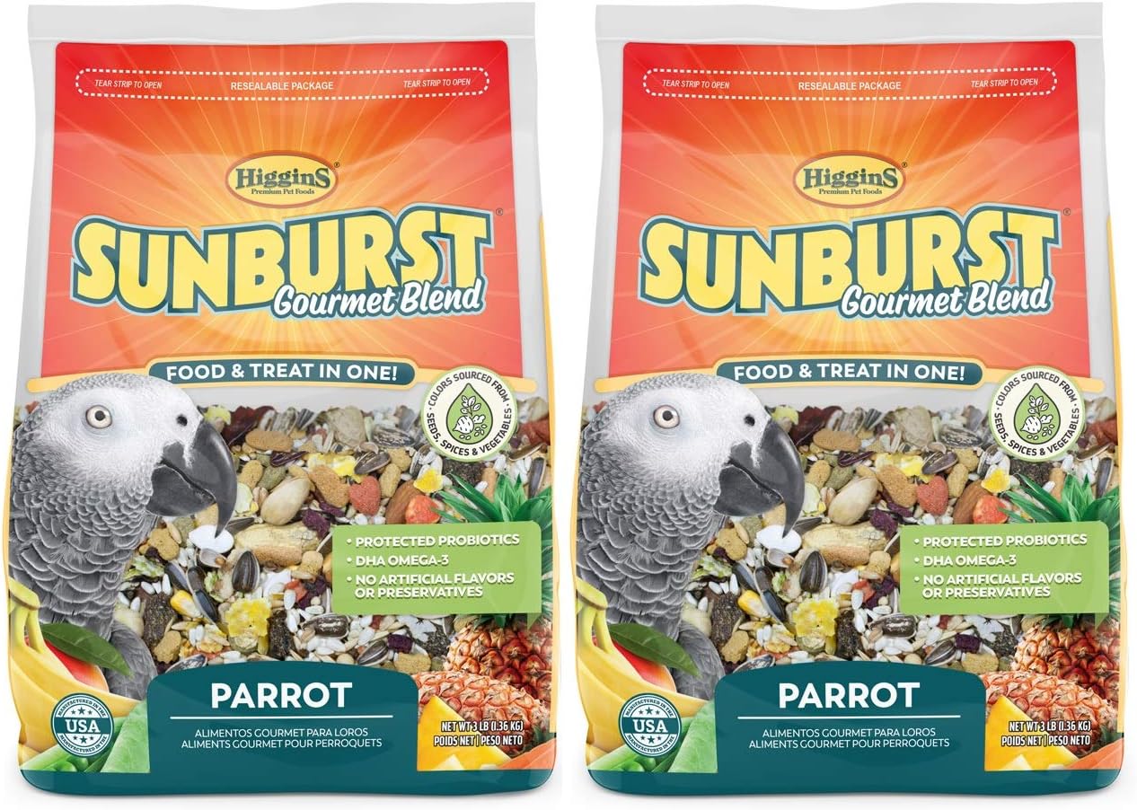 Sunburst Gourmet Blend Parrot Food 3 lbs – Pack of 2