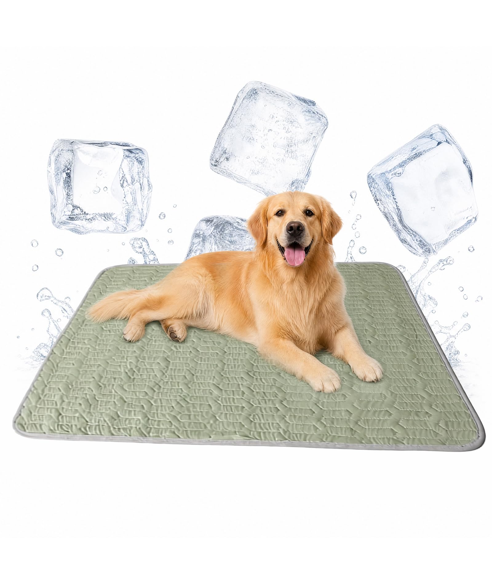 71 * 51cm Green Pet Cooling Pad, Breathable Washable Non Slip Kennel Cushion, Portable Indoor Outdoor Summer Cooling Mat for Dogs and Cats-image-28