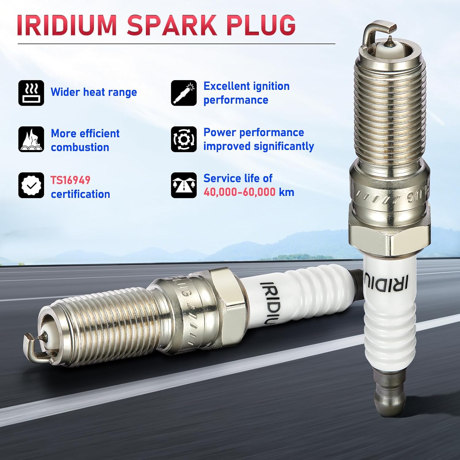 6509 LTR6IX11 Iridium Spark Plugs 6 Pack for 2011-2020 Explorer 3.5L V6 Naturally Aspirated 2013-2020 Explorer Turbocharged 3.5L V6 Engine Spark Plug