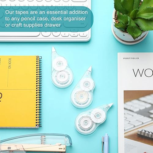 Miniatura 3 de Nezyo 50 unidades de cinta de corrección transparente, rodillo de corrección transparente, suministros universales correctos para escuela, oficina,