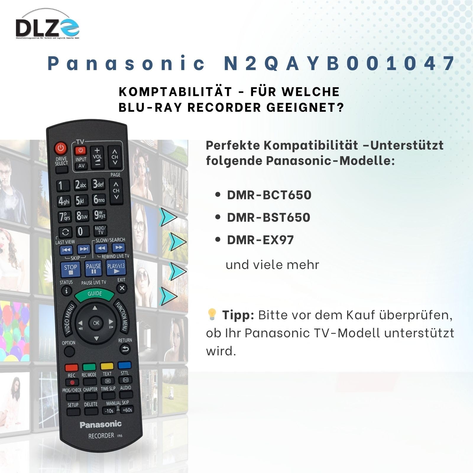 Panasonic N2QAYB001047 – Original Fernbedienung für Panasonic TV & Recorder