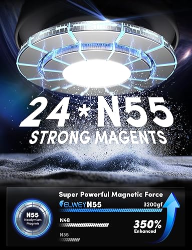 Miniatura 9 de ELWEY Soporte magnético de teléfono al vacío para automóvil, para soporte de automóvil Magsafe para parabrisas, soporte plegable con ventosa para