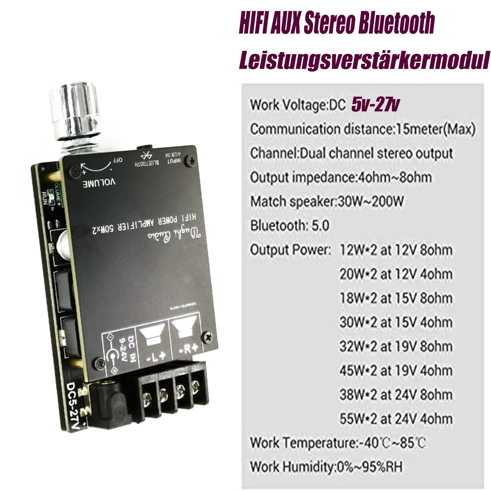 Carte D'Amplificateur Bluetooth Carte D'Ampli Audio Récepteur Audio