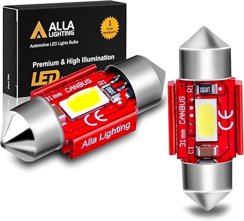 Vista 16 de Alla Lighting Bombillas LED superbrillantes DE3022 DE3021, cúpula roja, mapa, maletero, luces de cortesía, 1.220 in, 7065 3428, lámparas de festón