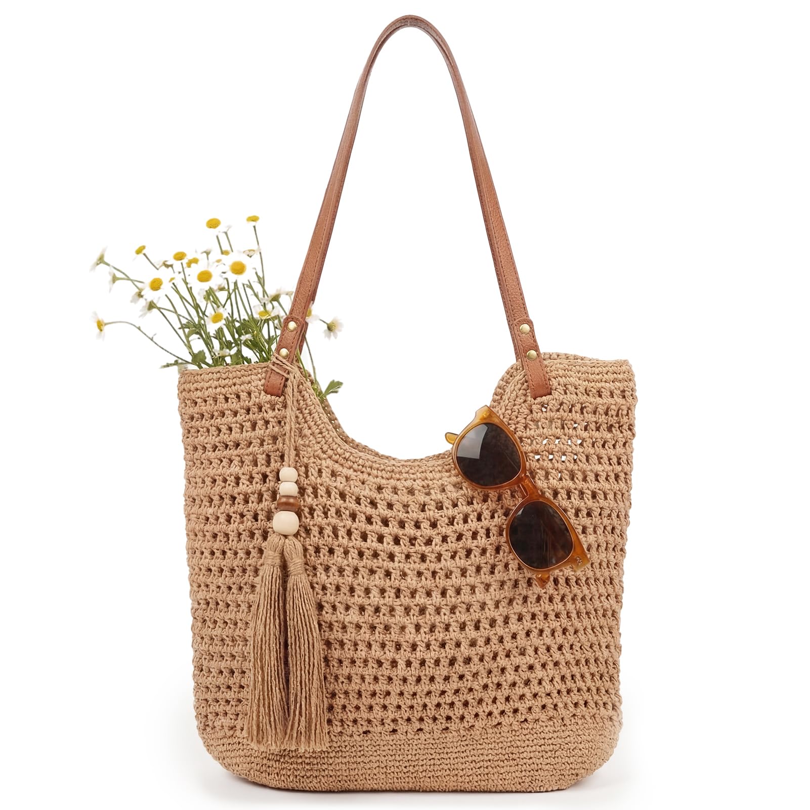 Sac Fourre-Tout au Crochet Grande Capacité Sac à Bandoulière Élégent