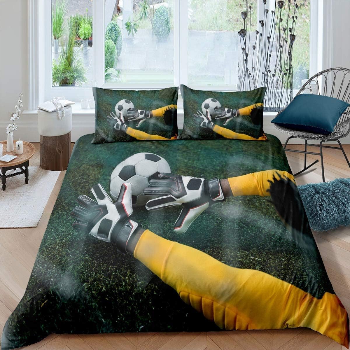 Housse de couette 200x200 foot pour relooker une chambre d'ado fan de sport