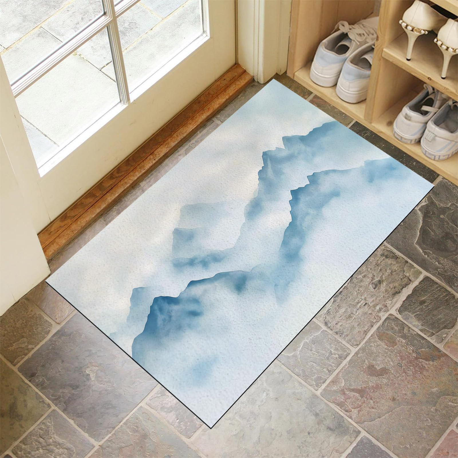 Tapis de porte extérieur étanche 60x90 lavable et antidérapant