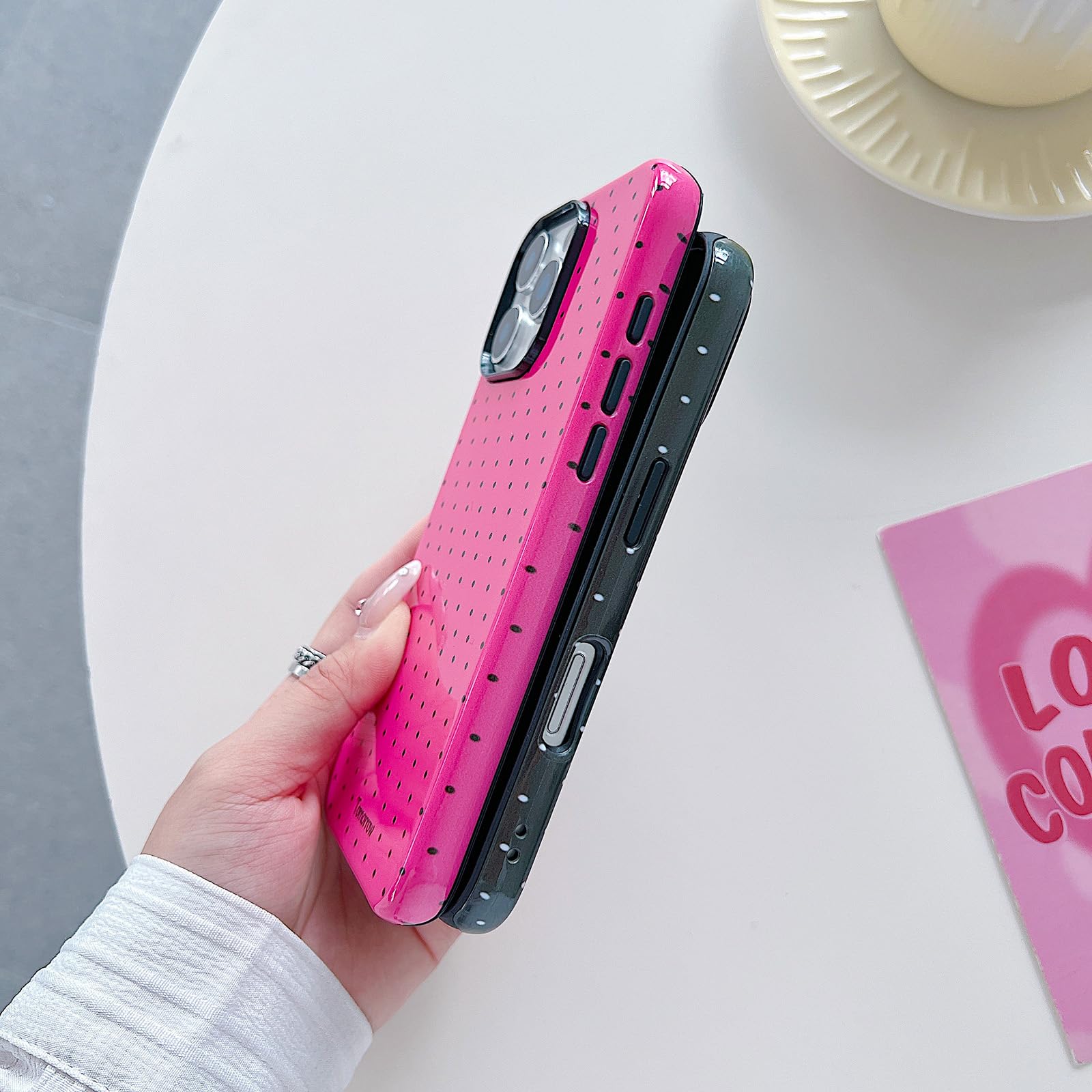 Compatible With MagSafe Polka Dot Case For IPhone 16 Pro Max Cute Aesthetic Polka Dots Magnetic Phone Case Soft Tpu Hard Pc Protective Phone Cover Women Girls