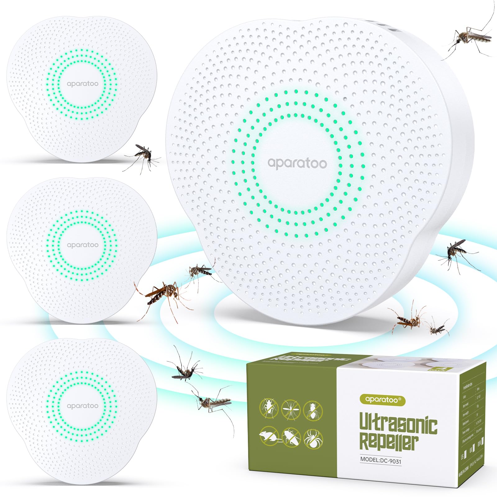 Mouse Repellent, 4 pack Ultrasonic Mouse Repeller Rodent Repellent, Electronic Mice Repellent Plug-in, Ultrasonic Pest Repeller for Repelling Rats,Mouse, Spiders,Moths