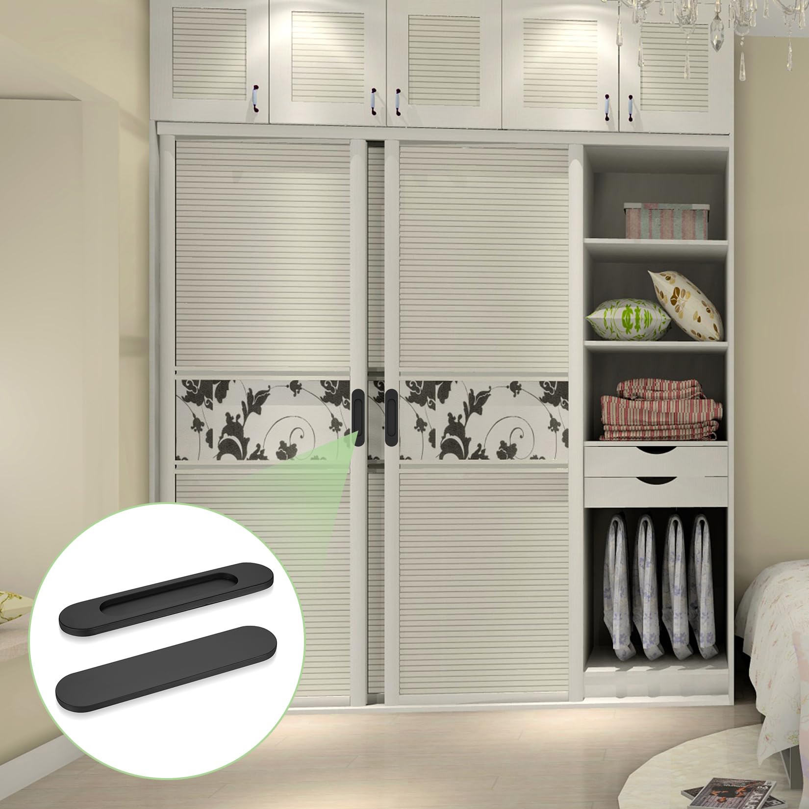 2 Tiradores Adhesivos Para Puertas Correderas - Modernos Y Fáciles De Instalar