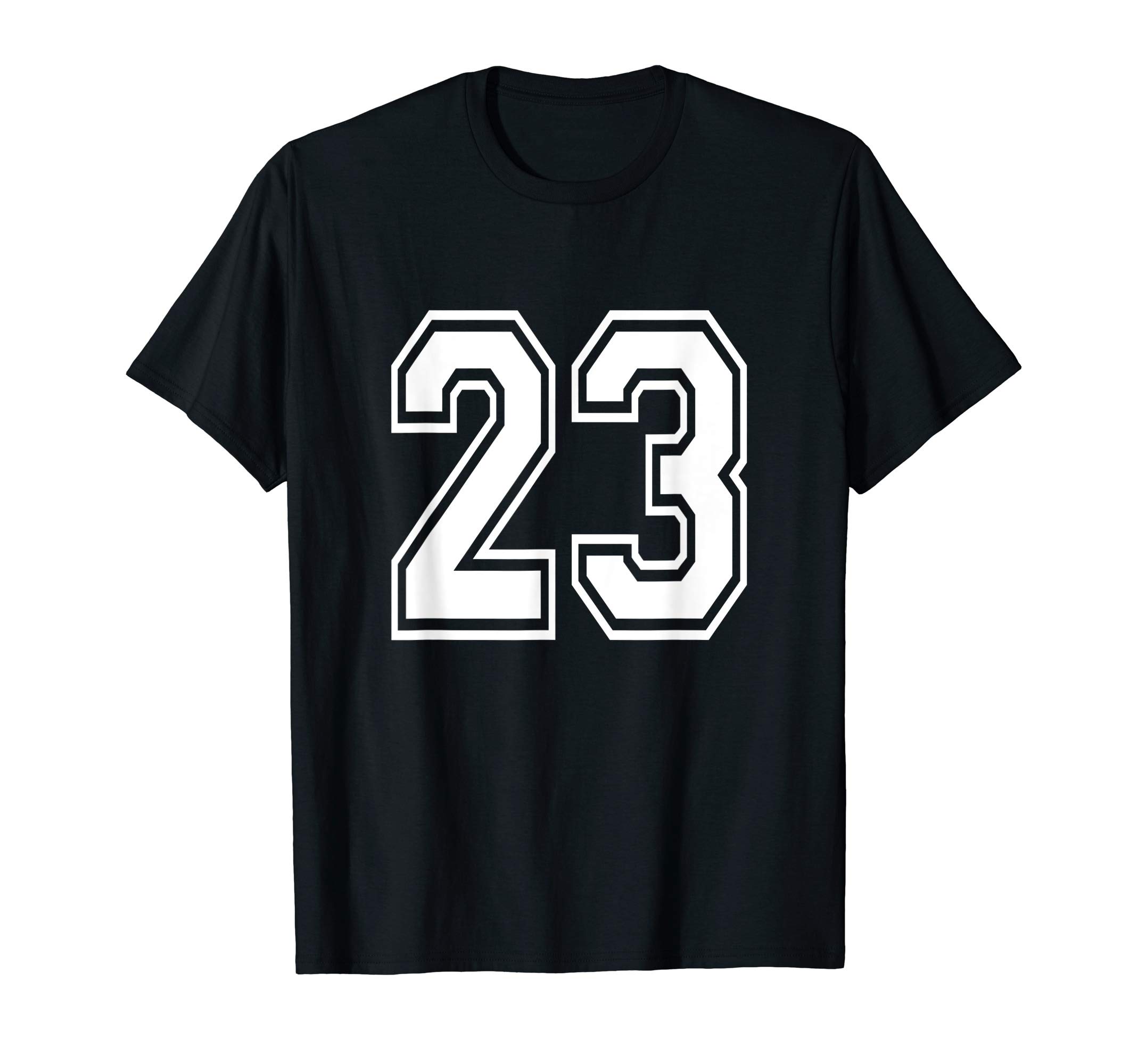 Uniform Numbered Tee ShirtsNumber 23 T-Shirt Birthday Varsity Sports Team Jersey T-ShirtOEKO-TEX STANDARD 100