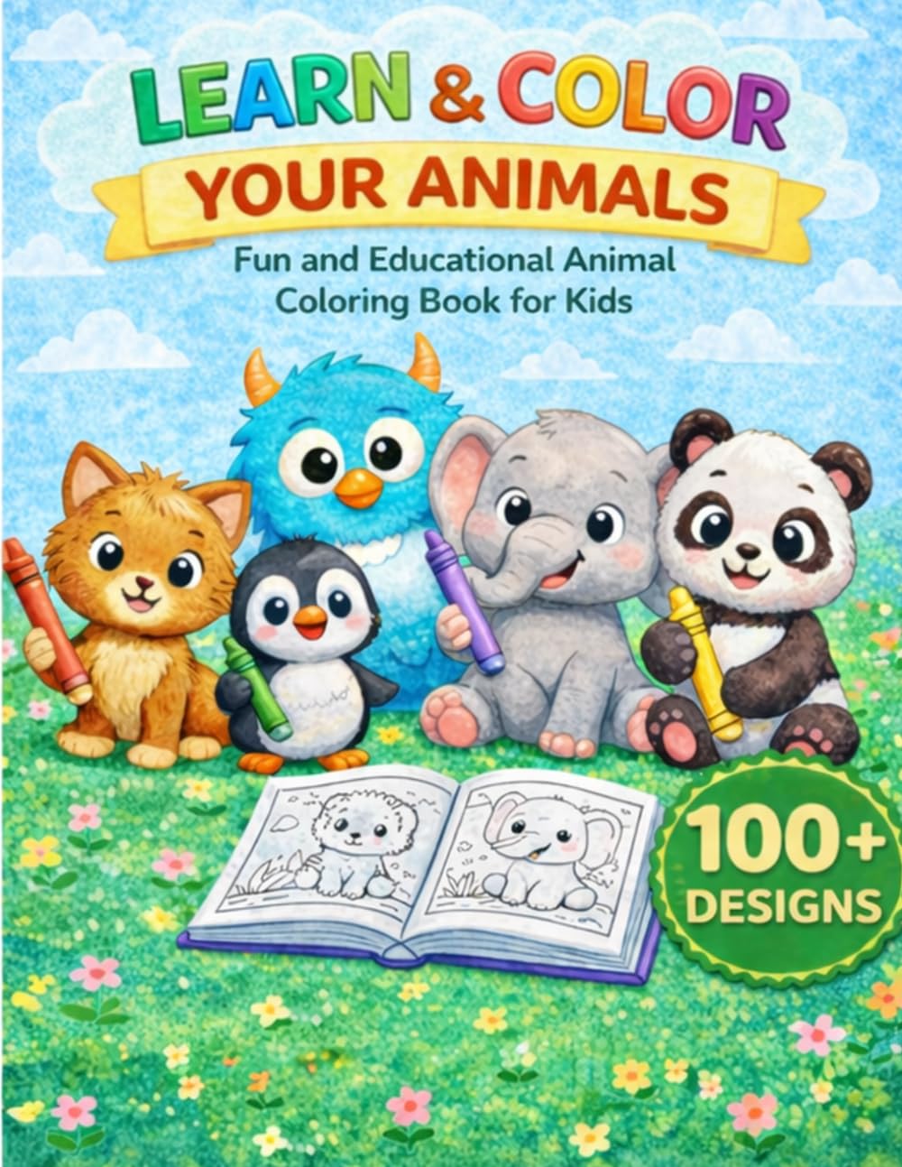 Learn & Color Your Animals: Fun and Educational Animal Coloring Book for Kids