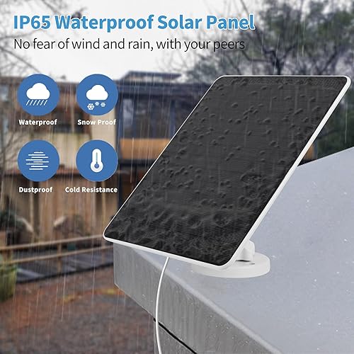 Miniatura 3 de Panel solar para cámara de seguridad, panel solar USB de 6 W para cámaras DC 5 V, cargador de panel solar de cámara micro USB y USB-C, cargador de