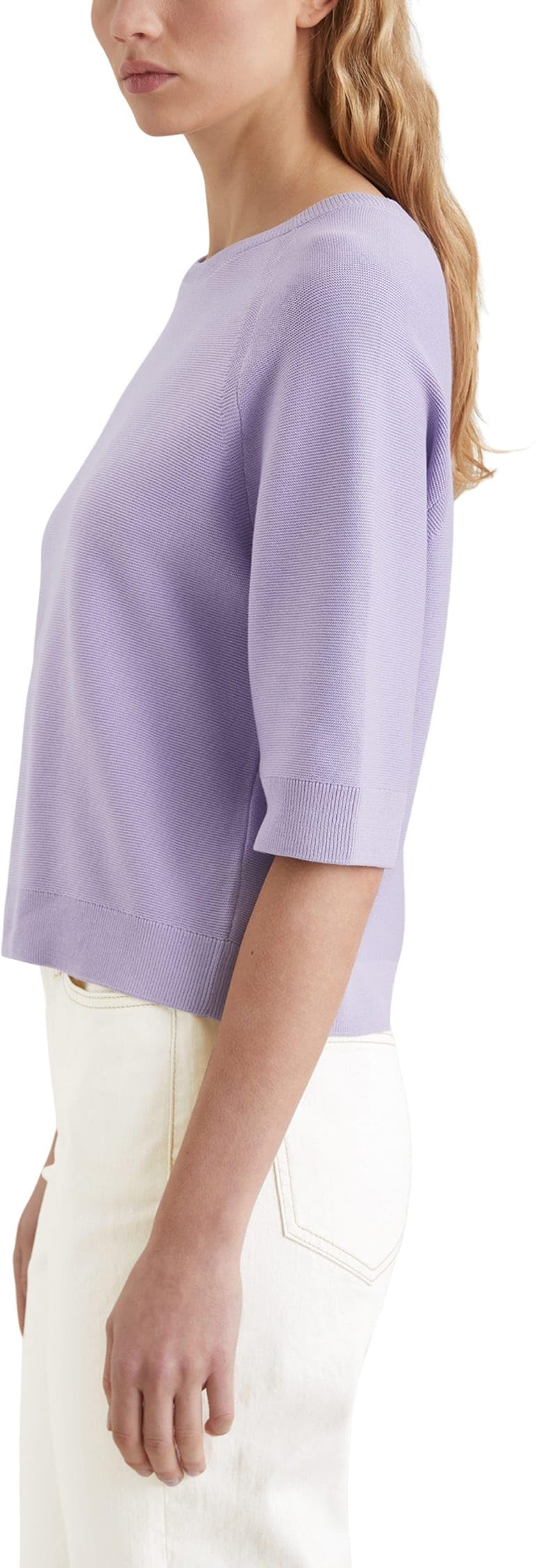Marc O'Polo Denim Damen Pullover aus Bio-Baumwolle Loose Fit, Lila (Wild Orchid), XL