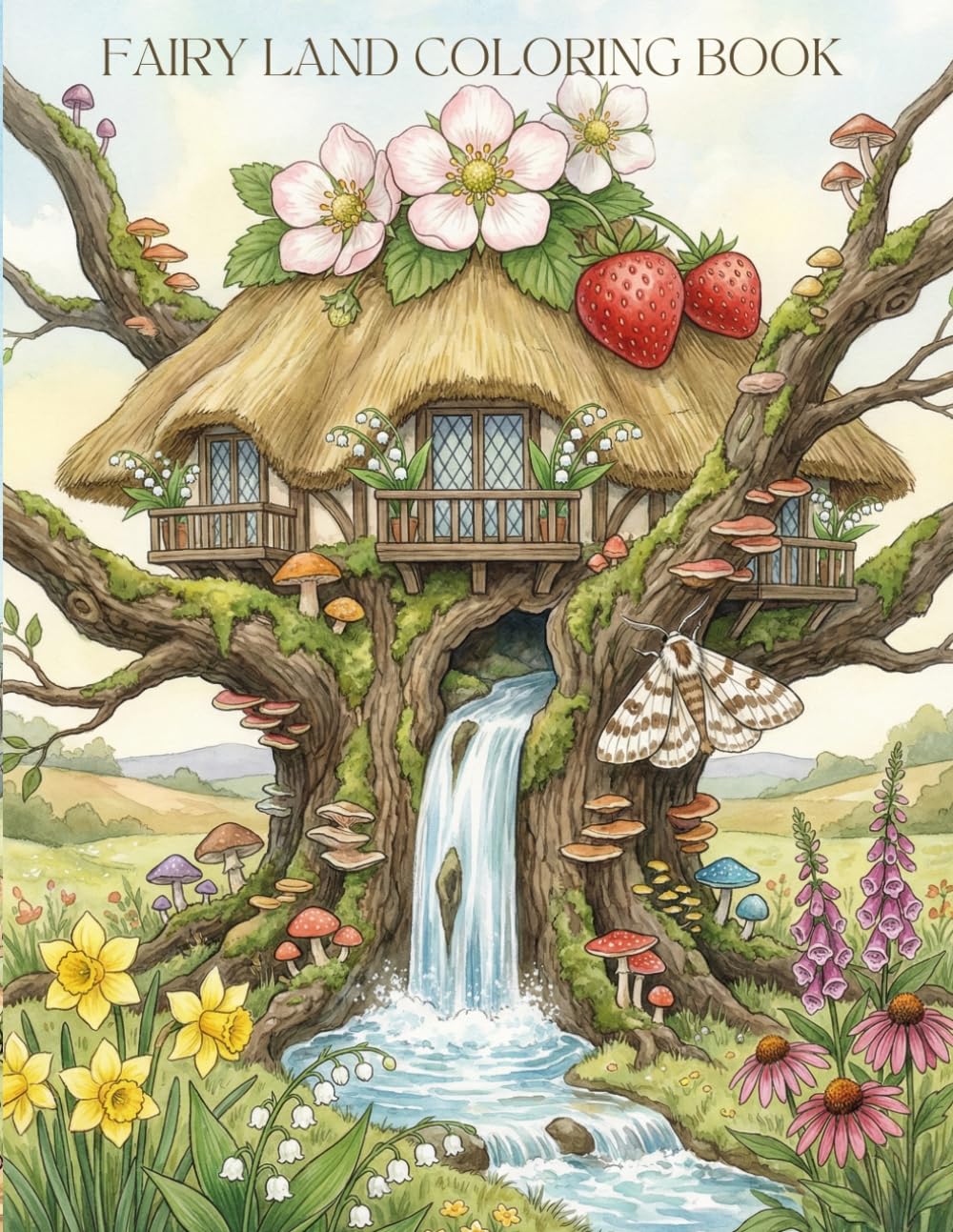 Fairy Land Coloring Book: A Whimsical Fairy Coloring Book of Magical Buildings, Fairy, and Flowers for Teens and Adults