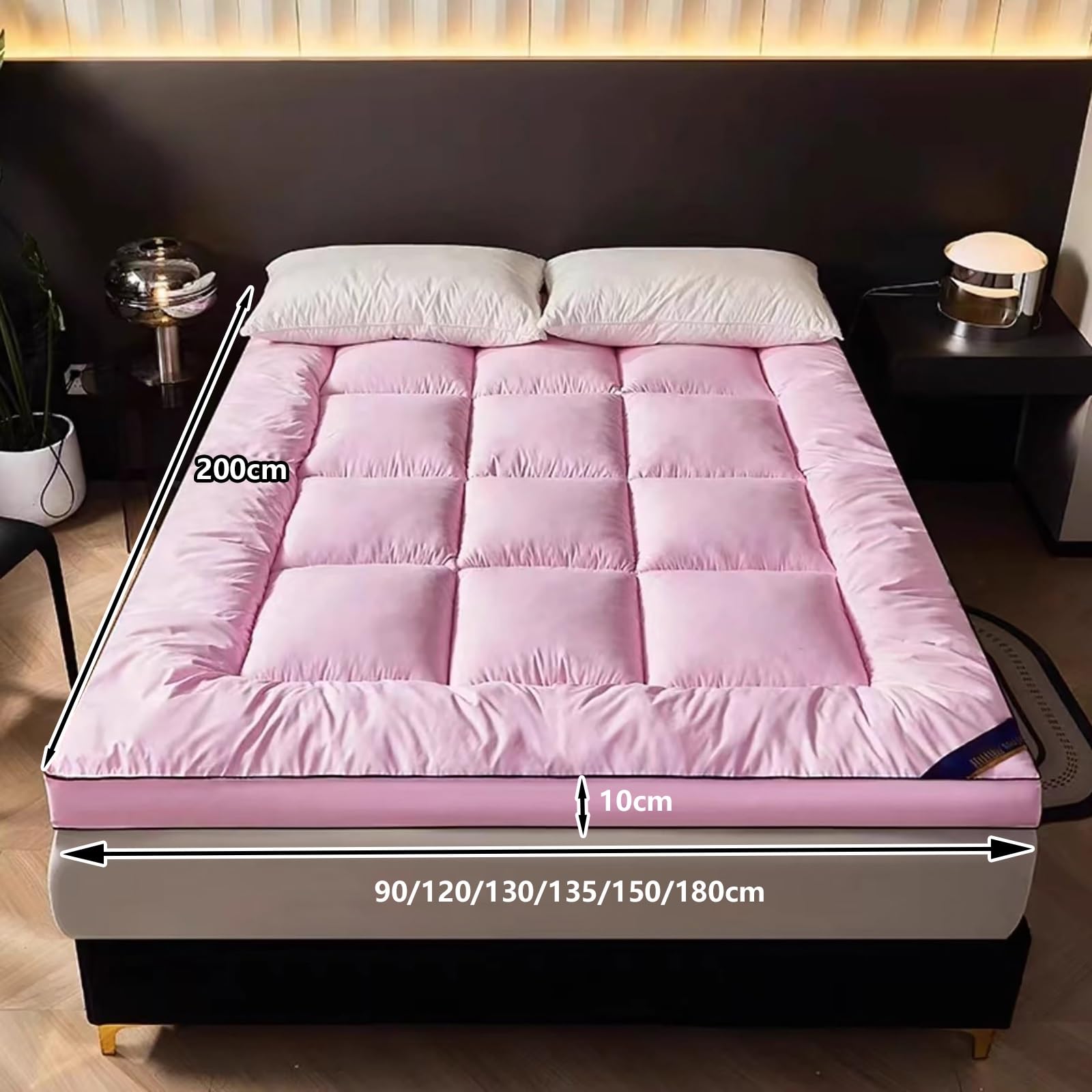 Colchón de futón de Suelo japonés, futon japones plegable,colchón portátil Plegable Suave, Individual y Doble,Colchón De Suelo Plegable Y Enrollado, para habitación de Invitados.(Gray,90x200x10CM)