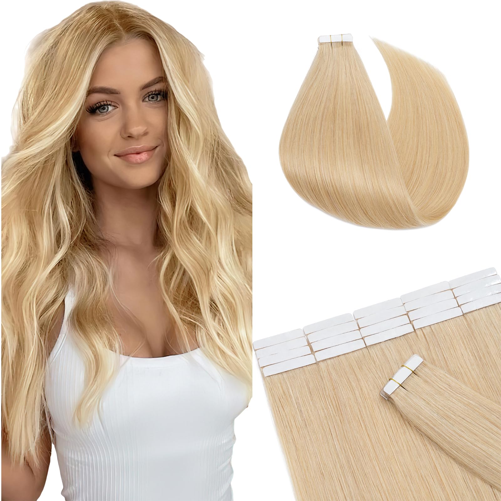 12"(30cm) SEGO 10PCS Extensiones Adhesivas Naturales Pelo Humano sin Clip [#4/27 Castaño Chocolate/Rubio Oscuro] Cabello 100% Remy Liso Balayage Tape in Human Hair (20g) — view 28