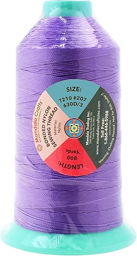 Miniatura 455 de Mandala Crafts Hilos de coser resistentes de nailon consolidado, hilo para tejer jeans de cuero, hilos de tapicería marina al aire libre, Beige