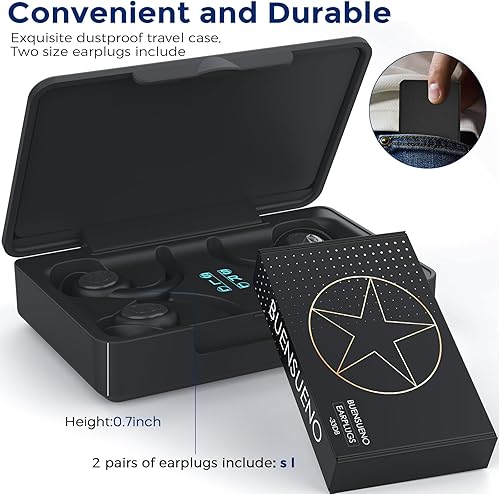 Miniatura 2 de Tapones para los oídos para dormir, tapones de silicona reutilizables y lavables para cancelación de ruido, 2 pares de tapones para los oídos con