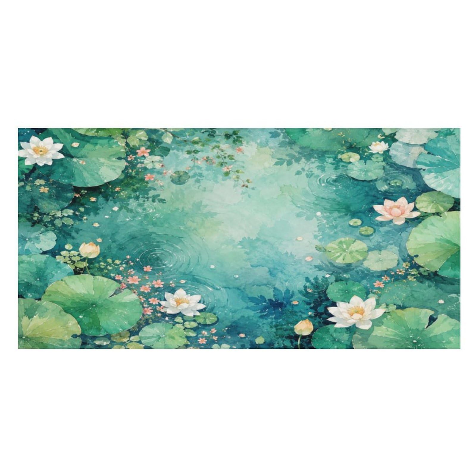Anceky Water Lily Pond Green Oversized Beach Towel Quick Dry Sand Free Microfiber Travel Towel Lightweight Multi Purpose Beach Blanket Pool Gym Bath Towel 63x31 in