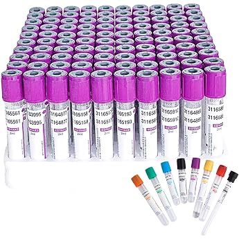 100 St Ck Vacutainer-Blutentnahmer Hrchen 2ml/3ml/5ml/10ml EDTA K2 Blutentnahmer Hrchen Aus Glas Mit Schraubverschluss Etikettencodierung F R Das Labor10ml