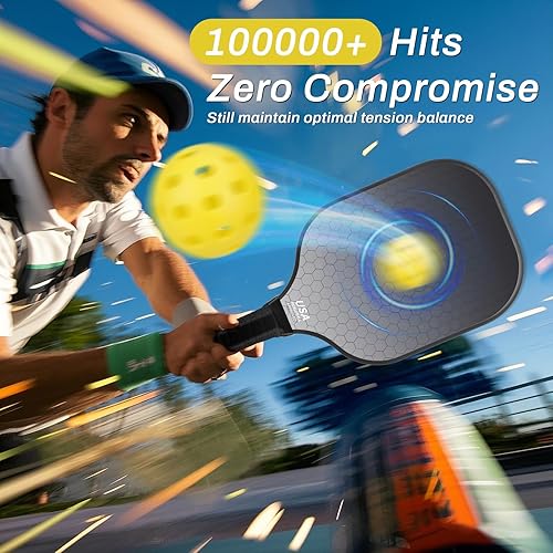 Miniatura 2 de 99.9% T300 Carbon Fiber Lightweight Pickleball Paddles Set of 2 Indoor Outdoor Games Equipment Beginner Intermediate Pro Sports Accessories Gifts