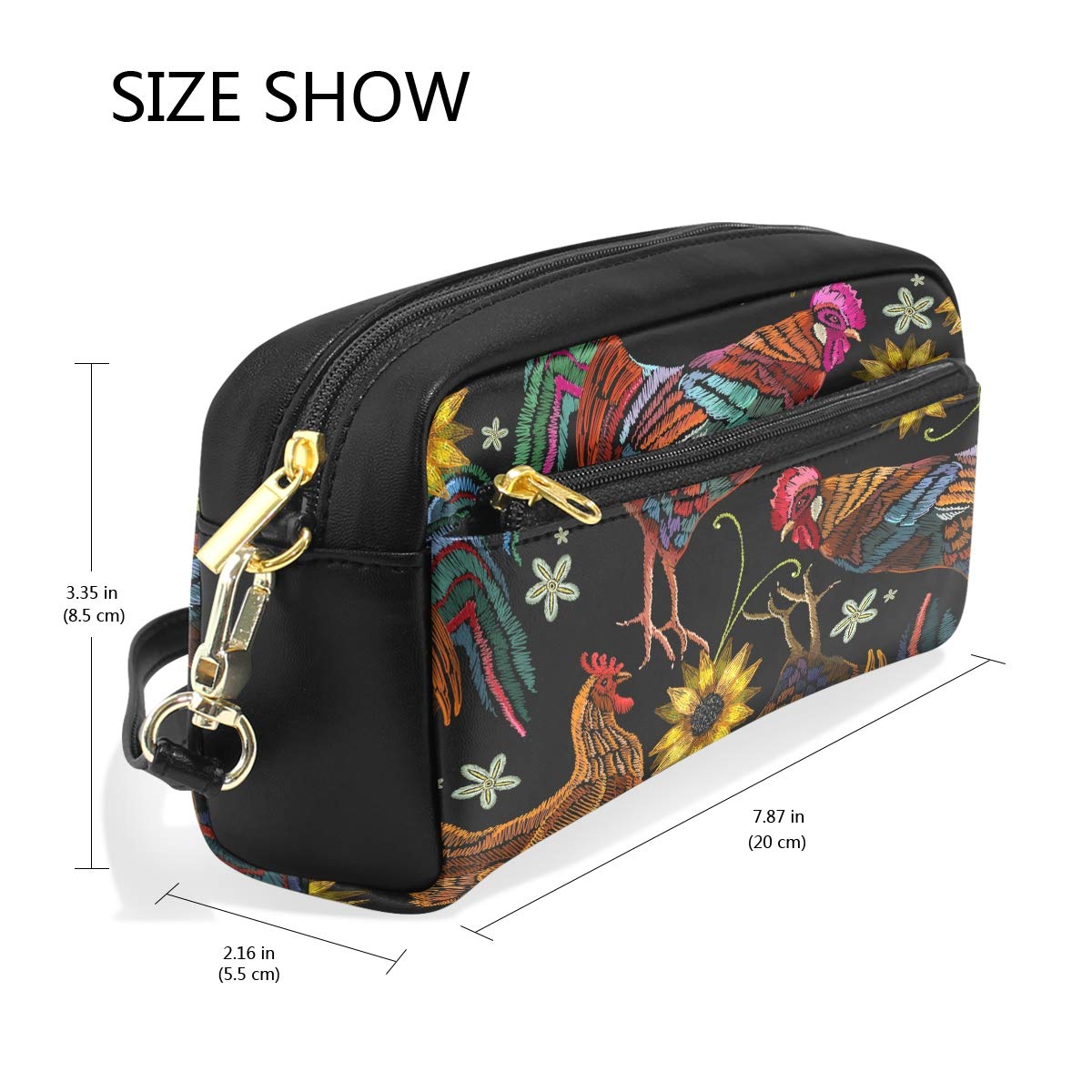 Eslifey Kosmetiktasche Mit Aloha-Palme - PU-Leder, 20x8x7 Cm, Wasserfest, 2 Fächer, Für Schule & Reise
