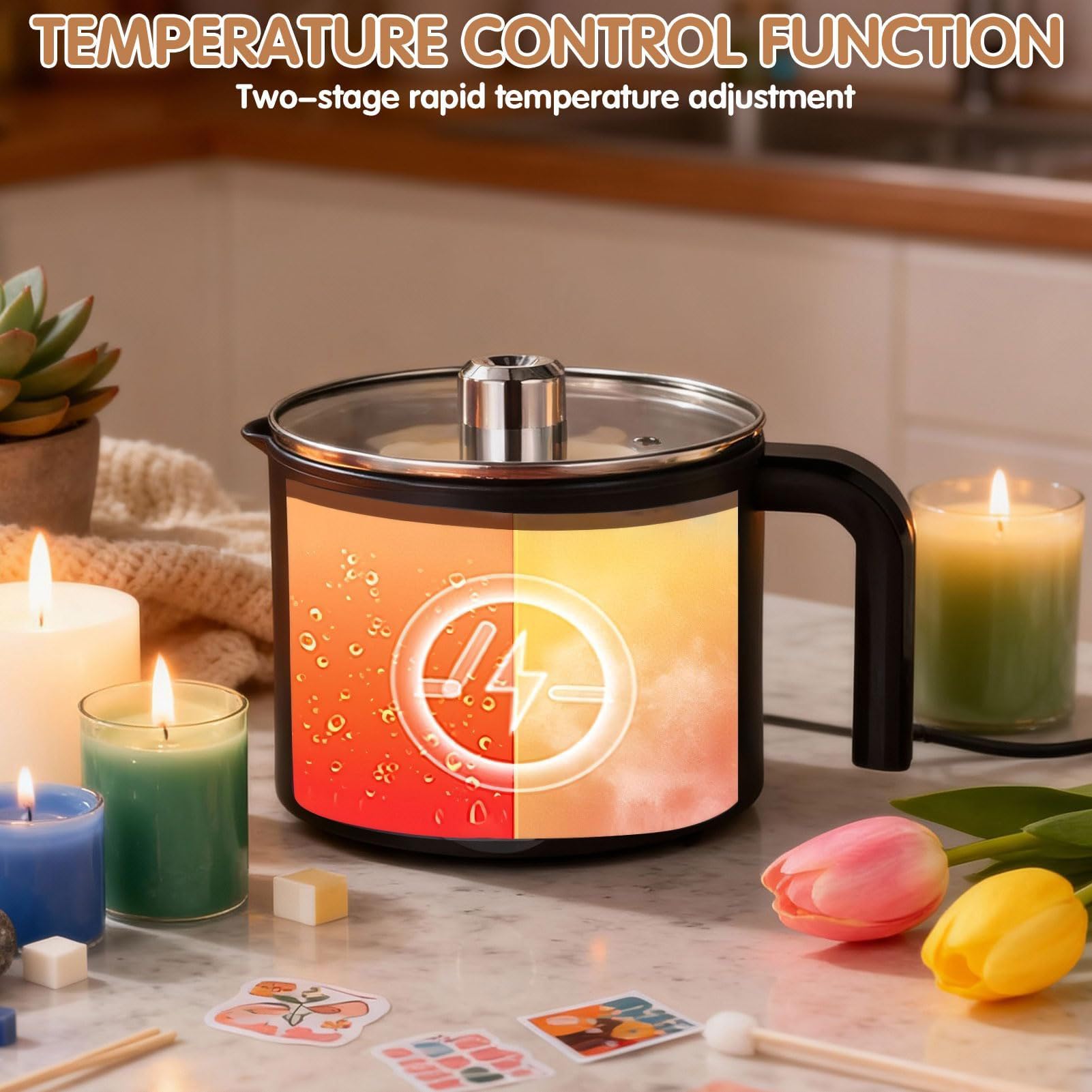Fonte pour fabrication de bougies, pot de 1,5 l antiadhésif et